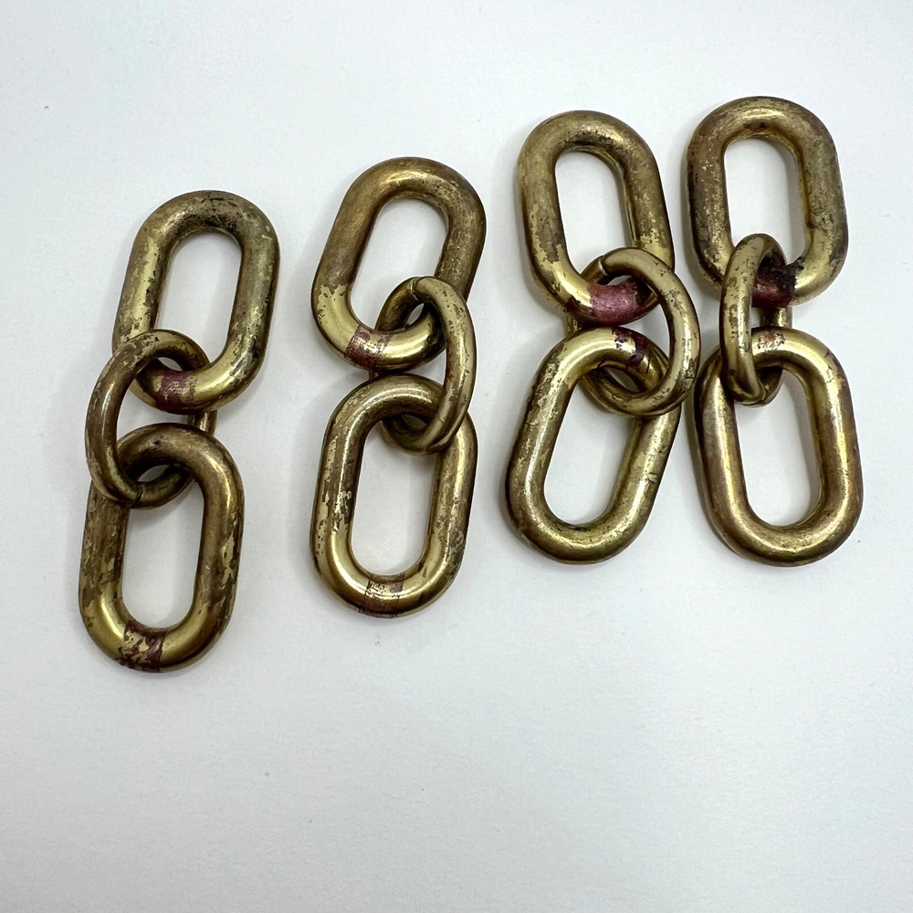 Coach Vintage Heavy Brass Chain Link Hardware Set Replacement Hardware 4pc